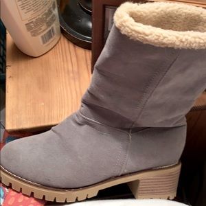 Suede like lined.  Gray. New